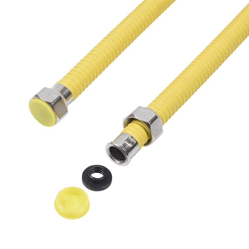 Tubo per gas con strato protettivo in PVC ondulato in acciaio inossidabile